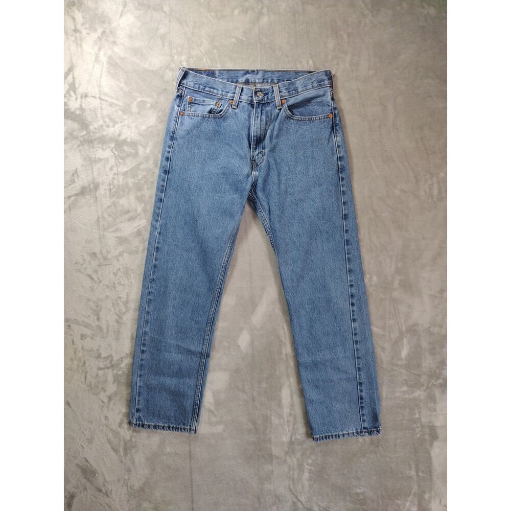 Levis 505 Jeans Mens 32x30 Straight Relaxed Lt Wash Western Cowboy Rodeo Casual